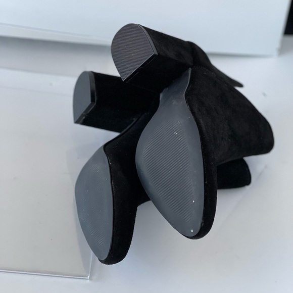 Steve Madden Black Suede Bootie Rookie Cut-out ankle boots Chunky Block Heels, 6 - Picture 10 of 10